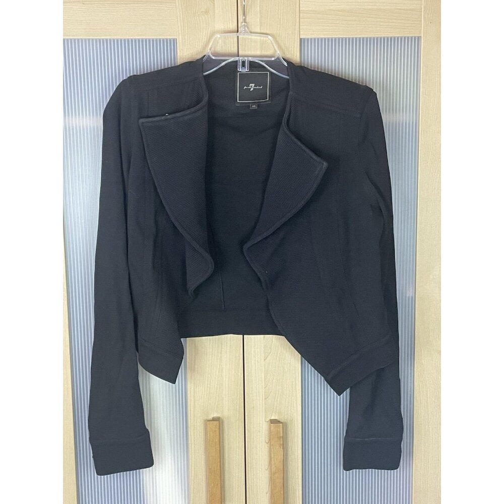 7 for All Mankind‎ Women’s Asymmetrical Black Moto Biker Goth jacket Sz XS Rock